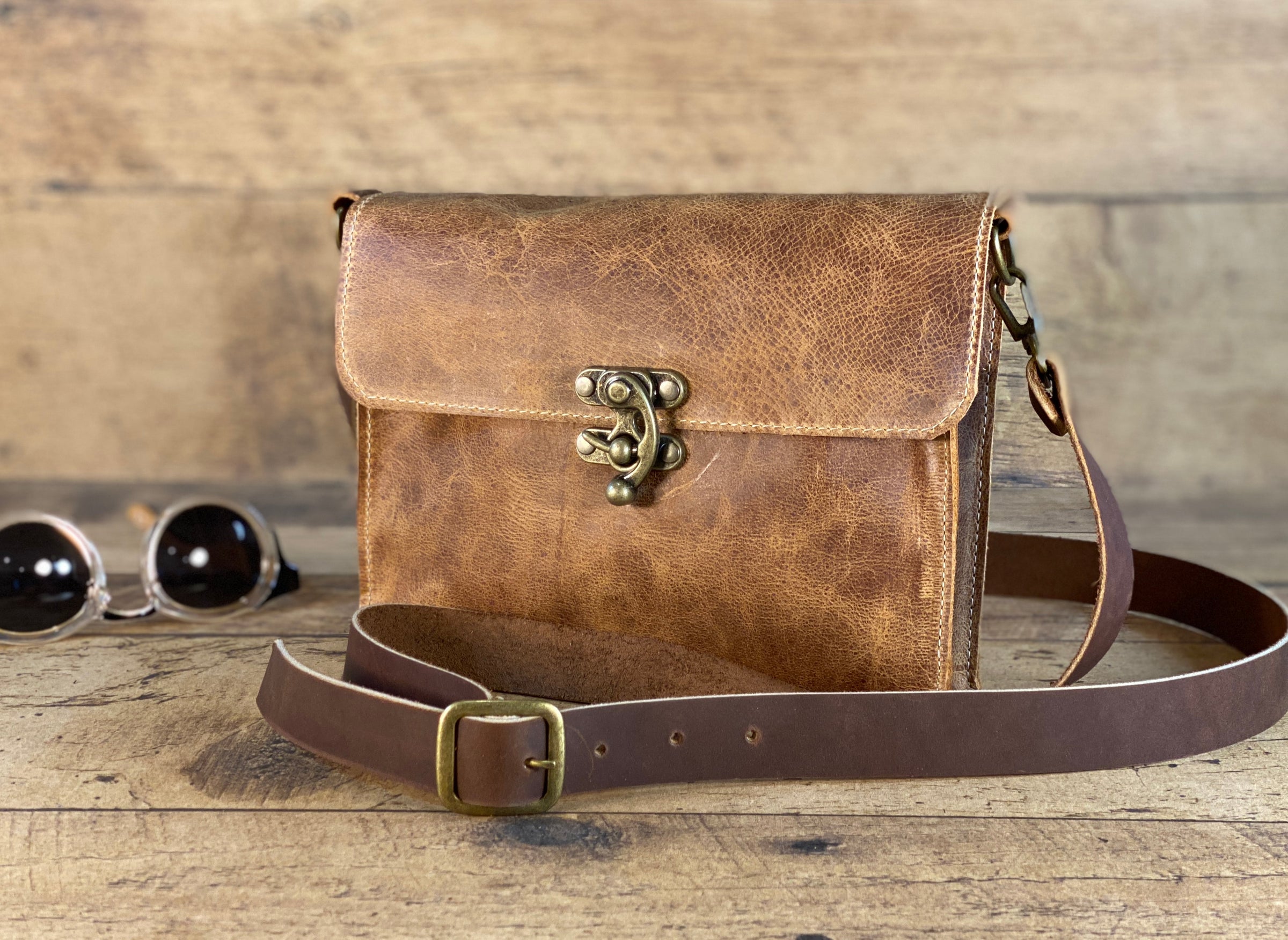  Vintage small buffalo Leather Crossbody bags for Women